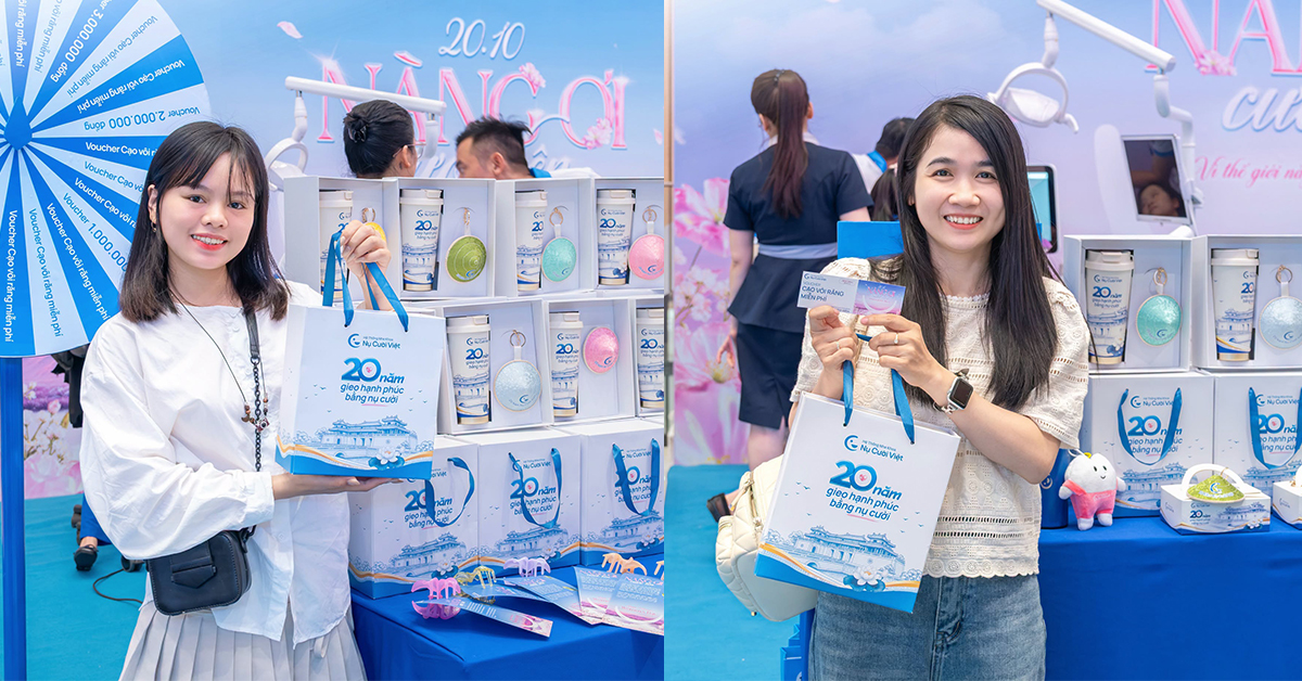 nhận quà tại sự kiện Nàng ơi cười lên